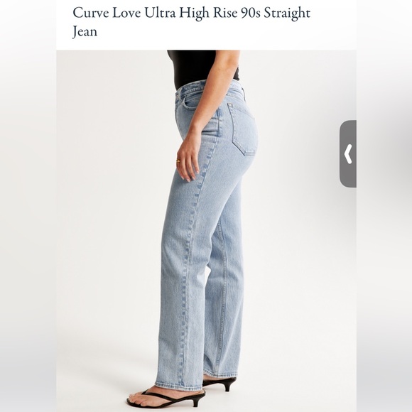 Abercrombie & Fitch • Curve Love 90s Straight Ultra High Rise Jeans Light Marble - Picture 4 of 13